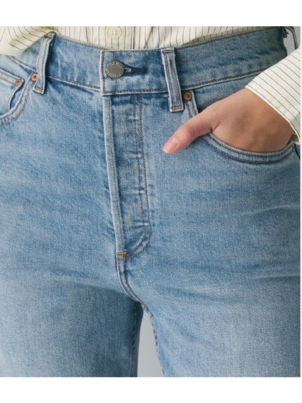 Aritzia Denim Forum The Arlo High Rise Straight Sz 28L Jeans Medium Washed Denim - Picture 12 of 16